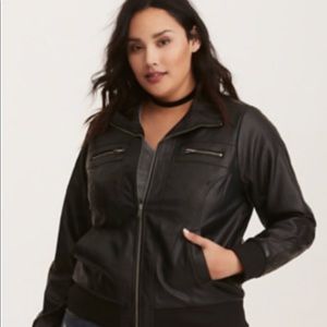 Plus sized leather jacket